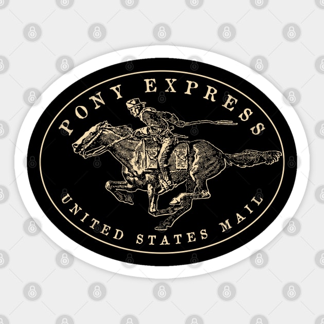 Vintage USPS Pony Express 3 by Buck Tee Sticker by Buck Tee